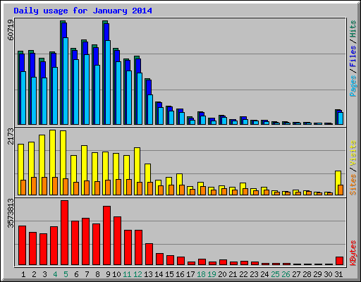 Daily usage for January 2014