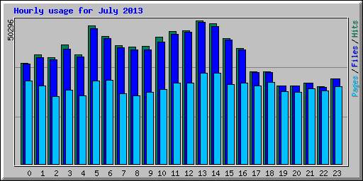 Hourly usage for July 2013