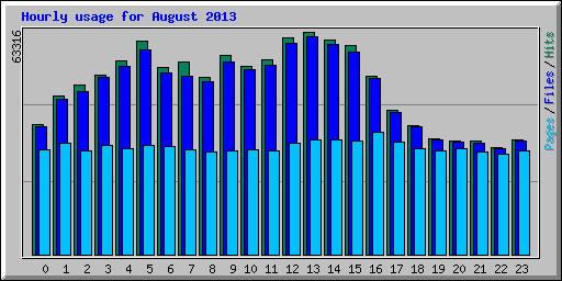 Hourly usage for August 2013
