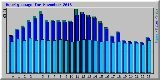 Hourly usage for November 2013