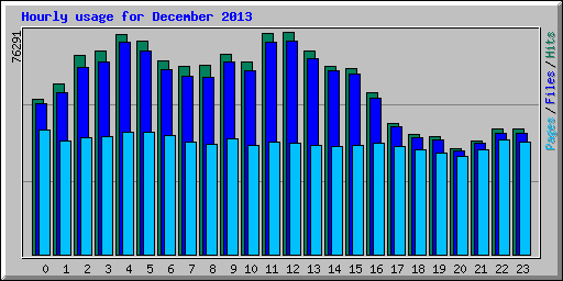 Hourly usage for December 2013