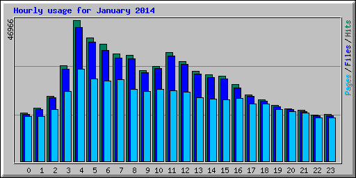 Hourly usage for January 2014
